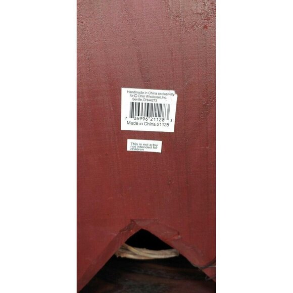 Rustic Vintage Wooden Star Wall Decor With Metal Stars & Plaid Ribbon Patriotic - Picture 8 of 10